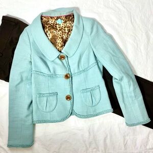 Classiques Entier Robin’s Egg Blue Blazer with Button/Snaps
